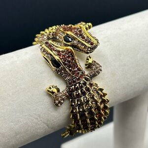 Vintage Kenneth Jay Lane Reptile Hinged Bracelet